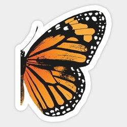 Half Butterfly Tekli Sticker