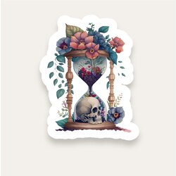 Floral Hourglass Tekli Sticker