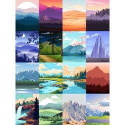 Mountain Scrapbook Kağıt Seti(16 adet)