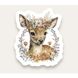 Floral Deer Tekli Sticker