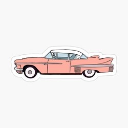Pink Car Tekli Sticker
