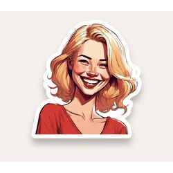 Wavy Blonde Tekli Sticker