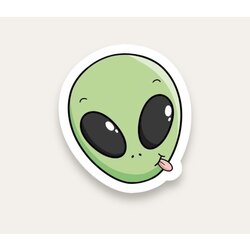 Funny Alien Tekli Sticker