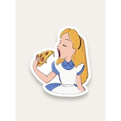 Alice Eating Pizza Tekli Sticker