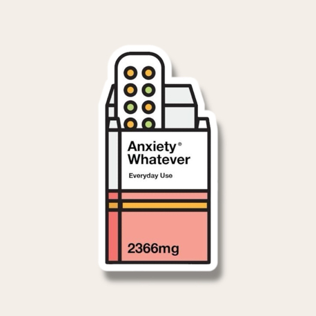 Anxiety whatever Tekli Sticker