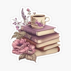 Floral Books Tekli Sticker