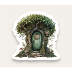 Tree Door Tekli Sticker