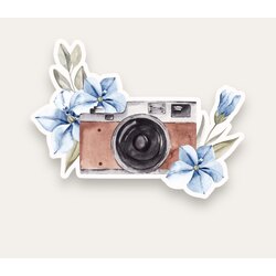 Camera with Flowers Tekli Sticker