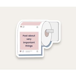 Post About Very Important Things Tekli Sticker