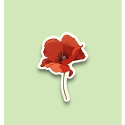 Red Flower Tekli Sticker