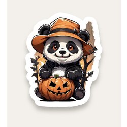 Panda in Halloween Tekli Sticker
