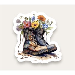 Floral Boot Tekli Sticker