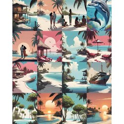 Maldives Scrapbook Kağıt Seti(16 adet)