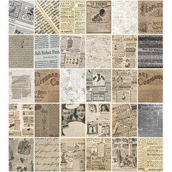 Old News Scrapbook Kağıt Seti (30 adet)