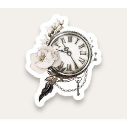 Vintage Clock Tekli Sticker