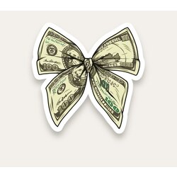 Money Ribbon Tekli Sticker