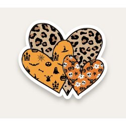 Halloween Hearts Tekli Sticker