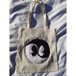 Kelebekli Ying Yang Punch Bez Çanta 