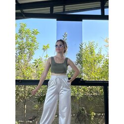 Quzu Beli Lastikli Palazzo Pantolon 