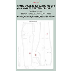 36/44 beden Temel pantolon kalıbı