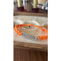 VIP SERİ FOSFORLU TURUNCU KALIN DÜĞÜM BİLEKLİK/HALHAL