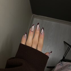 Bordo nailart takma tırnak 