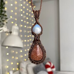 Güneş ve Ay Taşı Kolye 