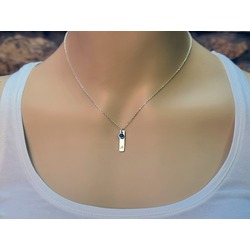 Kişiselleştirilebilir Bar Gümüş Nazar Kolye