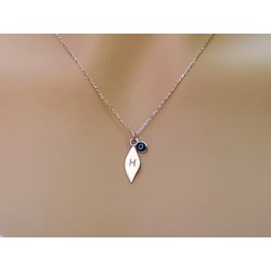 Kişiselleştirilebilir Leaf Gümüş Nazar Kolye