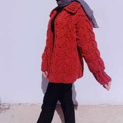 kalp desenli puffy hırka