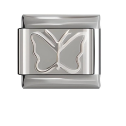 İtalyan Charm - Gri Kelebek (9mm)