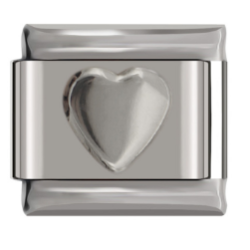 İtalyan Charm - Gri Kalp (9mm)