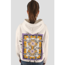 Unisex Kurukafa Baskılı Beyaz Sweatshirt