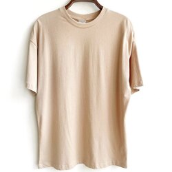 Bej Baskısız Tshirt 