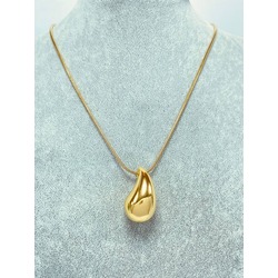Gözyaşı Damla Model Çelik Kolye Gold 42 cm