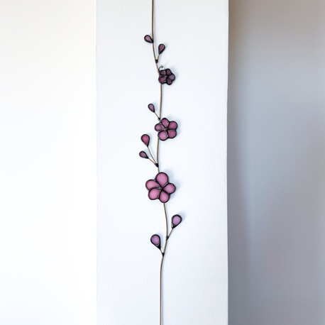 Sakura / Duvara asılan vitray çiçek