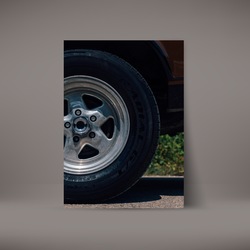 American Muscle Car Wheel Foreks Tablo (35x50cm)