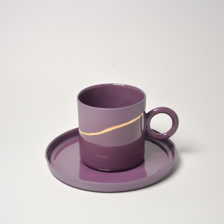 Pure Mini Fincan / Mürdüm - Gold