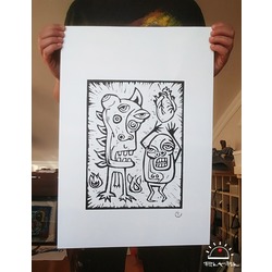 Offer to Devil Serigrafi Poster