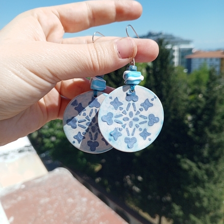 seramik mandala küpe