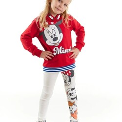 Minnie mouse kız çocuk sweatshirt ve tayt takımı