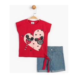 Minnie mouse kız çocuk şortlu takım 