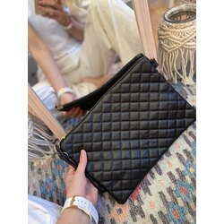 Siyah Deri Clutch 