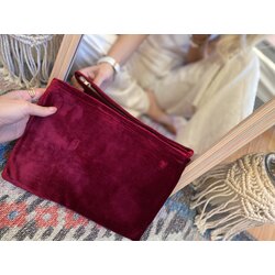 Kadife Bordo Clutch 