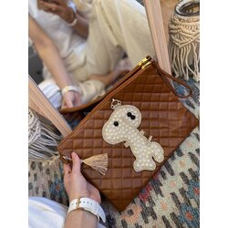 Camel İncili Clutch 