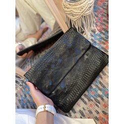 Croco Siyah Clutch 