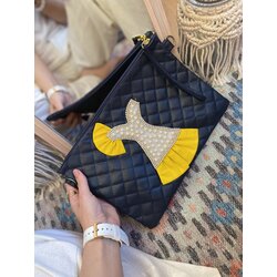 Lacivert Elbiseli Clutch 