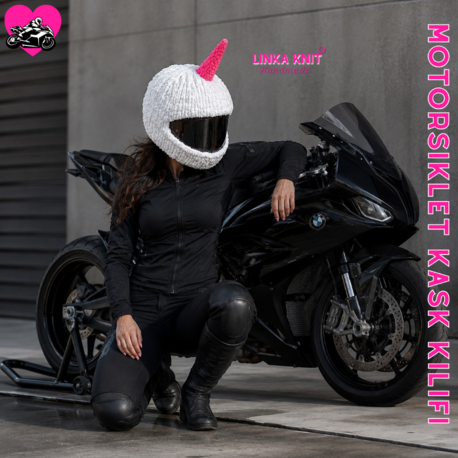 Pembe Unicorn Motorsiklet Kask Kılıfı,Eğlenceli Kask Koruyucu,Motor Kaskı Üzerine