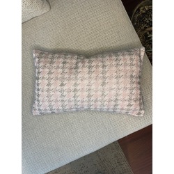 Pinkola Home Klasik Parlak Kazayağı Detaylı Dolgulu Dikdörtgen Kırlent
