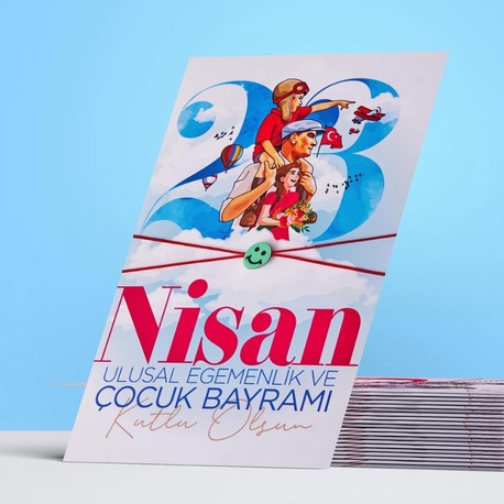 23 Nisan Bileklik Kart-Smile Emojili